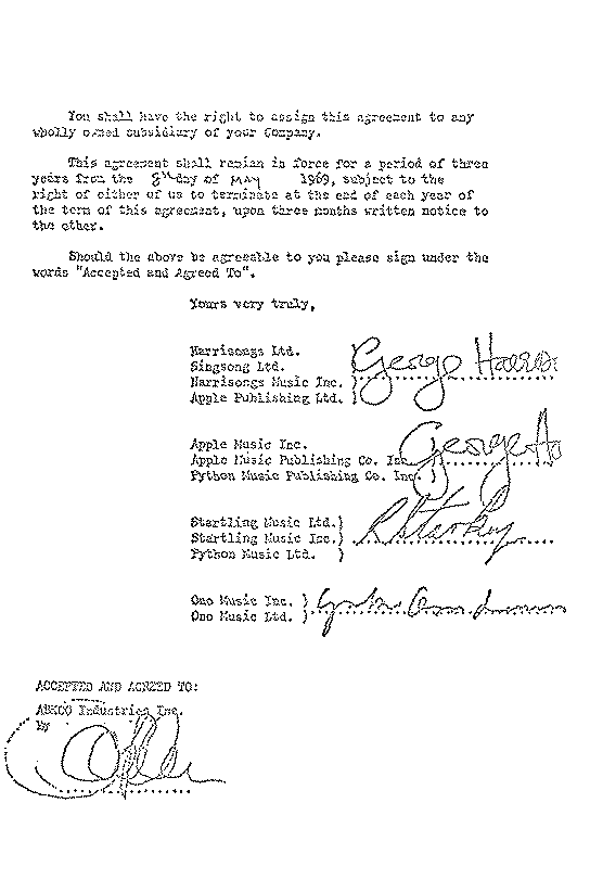 Beatles-ABKCO contract page 2
